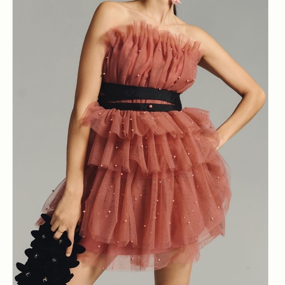 Anthropologie Dresses & Skirts - Anthropologie Tiered Strapless Tulle Dress